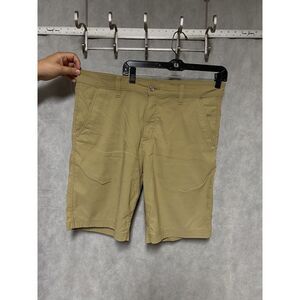 Eddie Bauer Shorts Men 35 Beige Travex Nylon Chino Pockets Outdoor Stretch Adult
